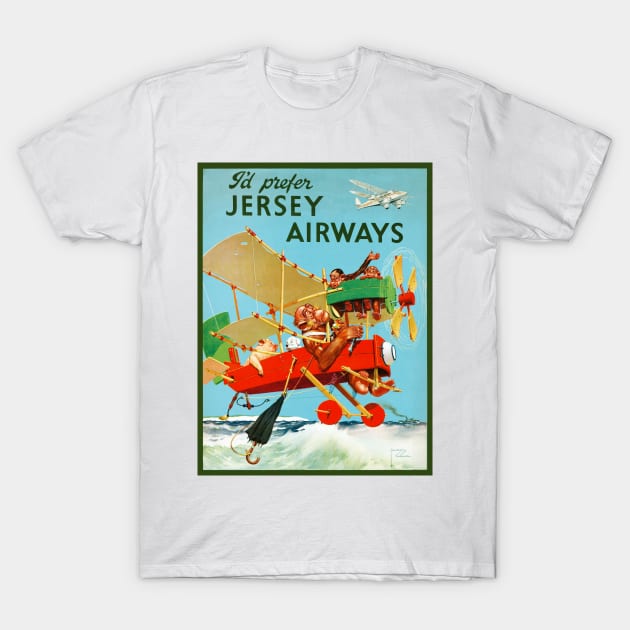 I'd Prefer Jersey Airways Vintage Poster 1937 T-Shirt by vintagetreasure